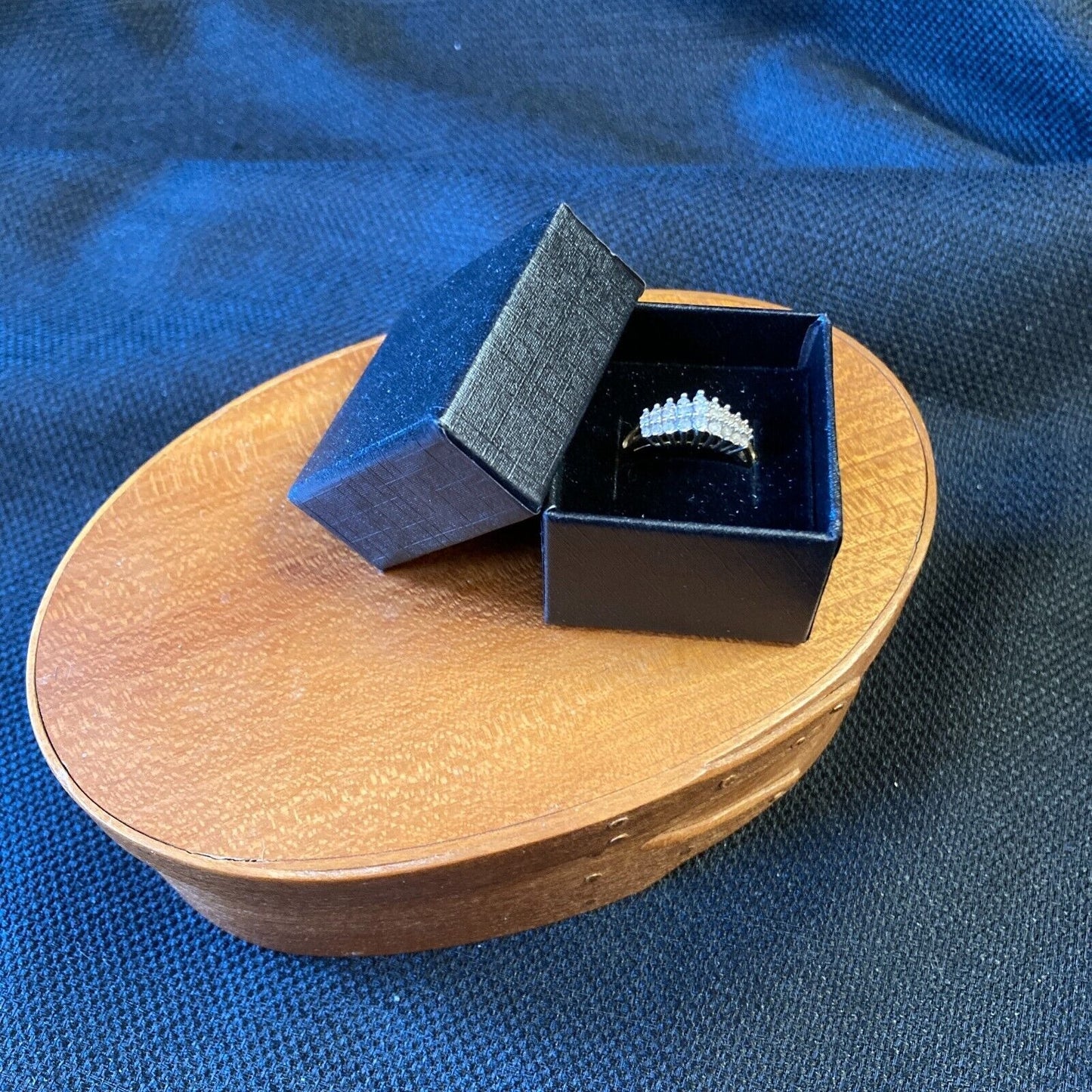 Vintage Cluster Diamond Ring 10K Gold 27 Diamonds Size 7.75 AFJG Art Deco Design