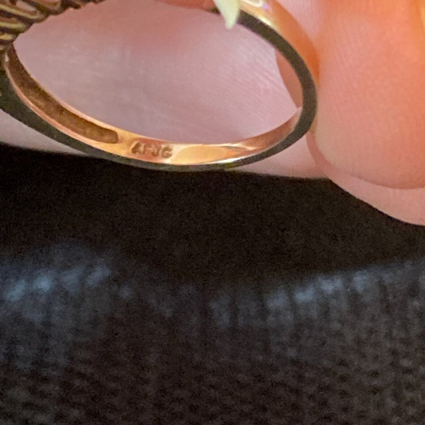 Vintage Cluster Diamond Ring 10K Gold 27 Diamonds Size 7.75 AFJG Art Deco Design