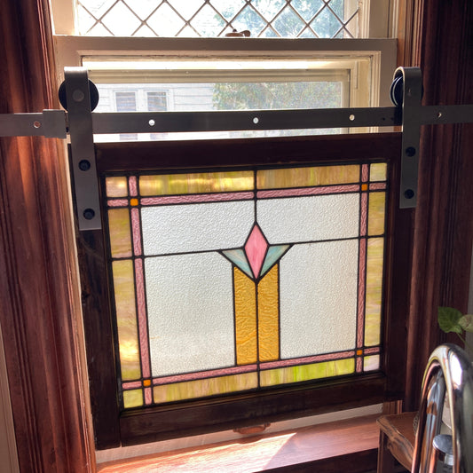 Architectural Salvage as Decor (The Stained Glass privacy window)