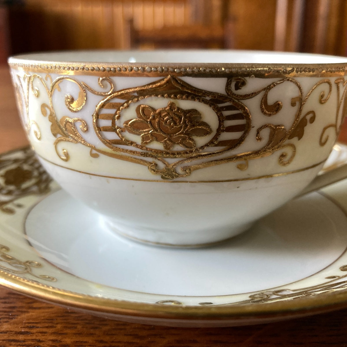 Noritake Morimura Tea Cups Saucers One Bread Plate Art Deco Era Antique No 175