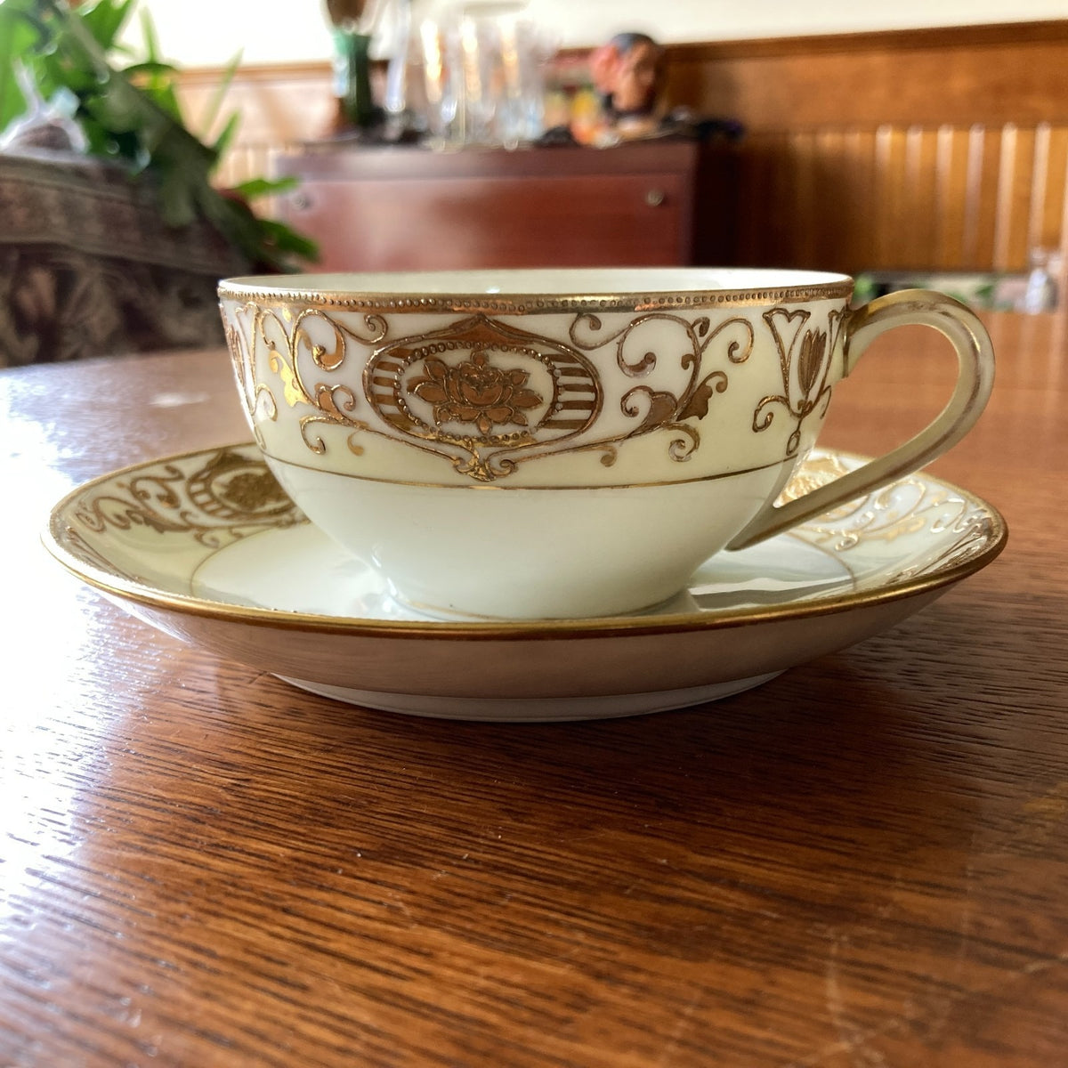Noritake Morimura Tea Cups Saucers One Bread Plate Art Deco Era Antique No 175