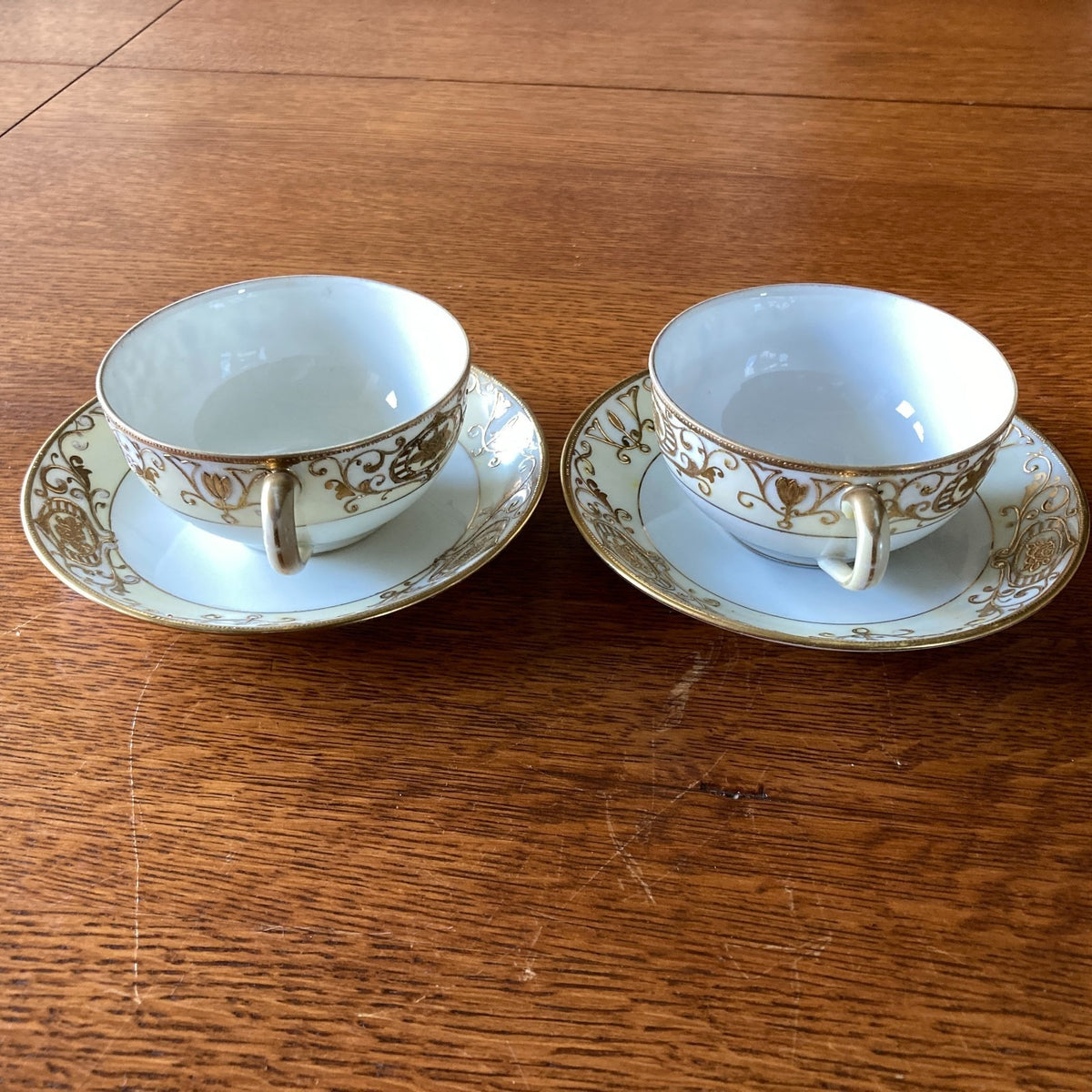 Noritake Morimura Tea Cups Saucers One Bread Plate Art Deco Era Antique No 175