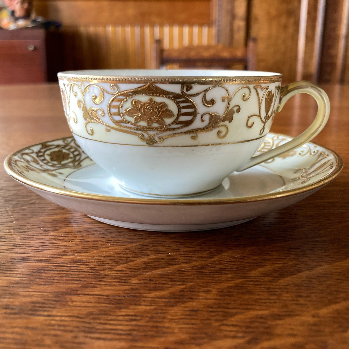 Noritake Morimura Tea Cups Saucers One Bread Plate Art Deco Era Antique No 175