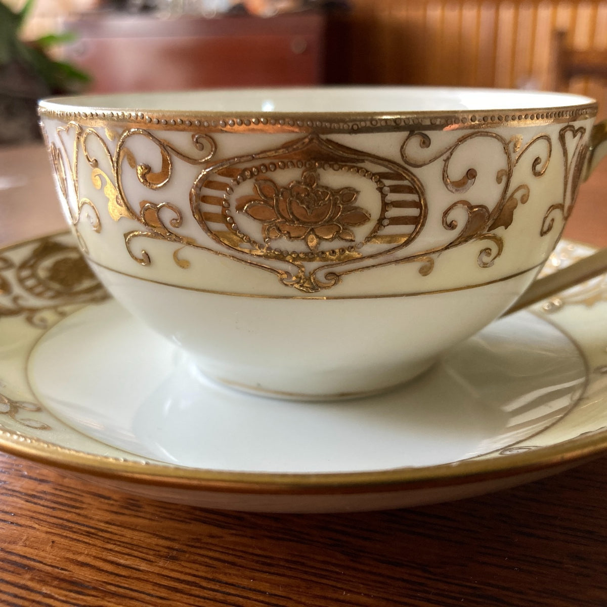 Noritake Morimura Tea Cups Saucers One Bread Plate Art Deco Era Antique No 175