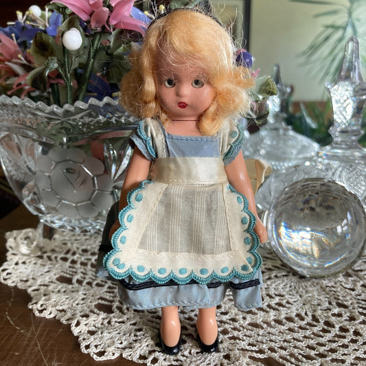 Two Nancy Ann Dolls Alice Through Looking Glass & Tuesday's Child Hard Plastic