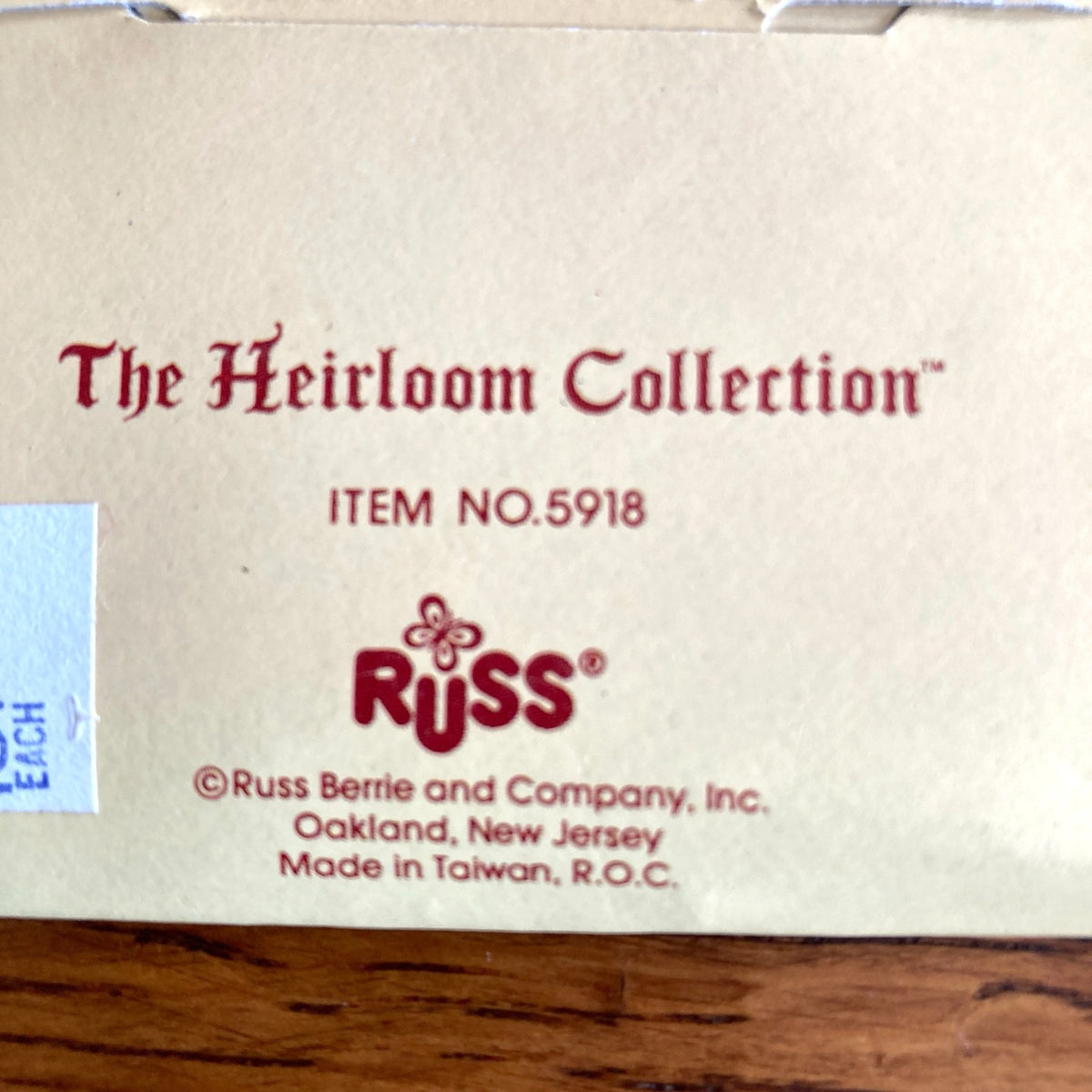 Russ The Heirloom Collection Set 6 Pewter Painted Red Green Gold Original Packed