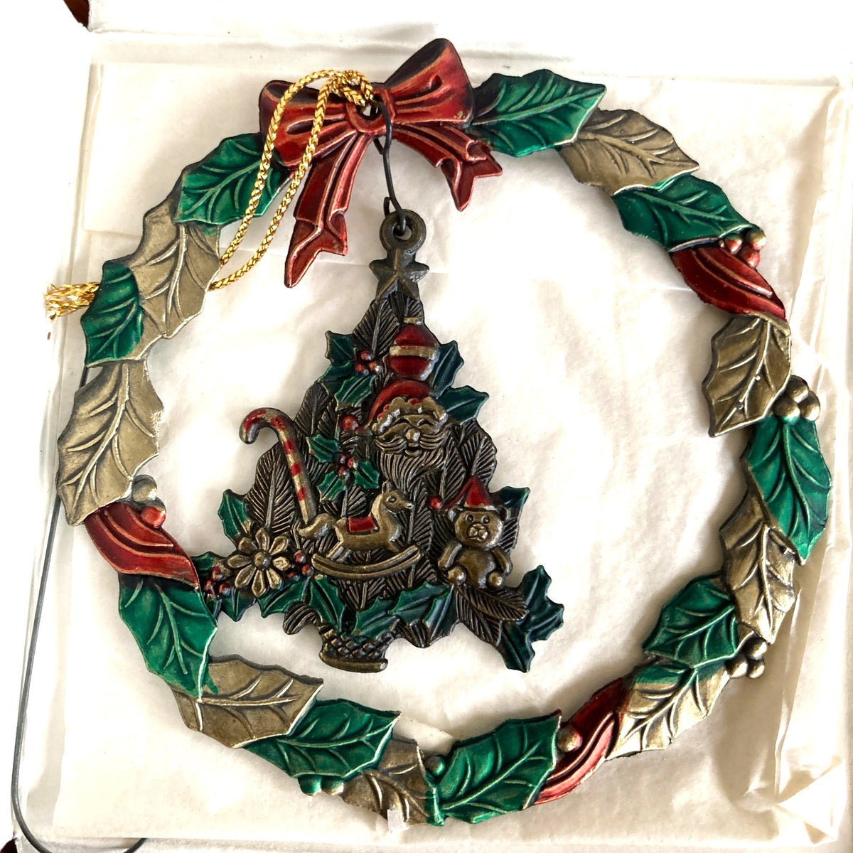 Russ The Heirloom Collection Set 6 Pewter Painted Red Green Gold Original Packed