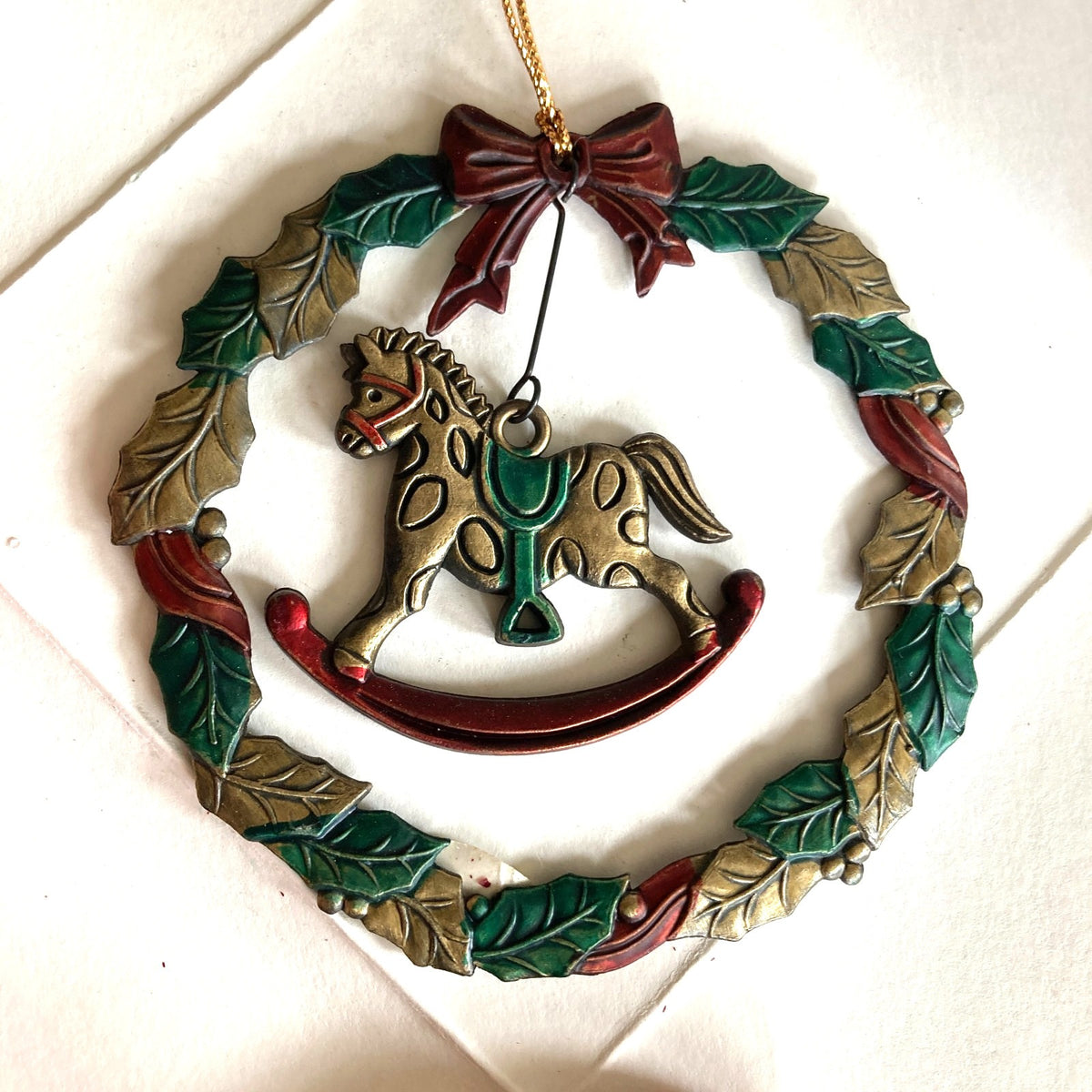 Russ The Heirloom Collection Set 6 Pewter Painted Red Green Gold Original Packed