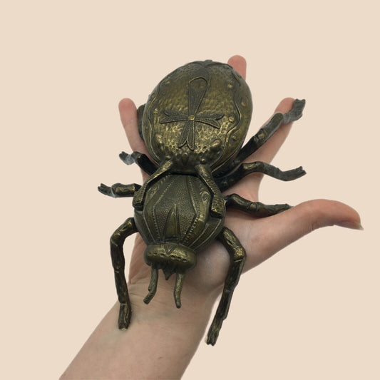 Mod Dep E Brev Brass 8 Leg Spider Vintage MCM Ashtray Italian Lidded Arachnid