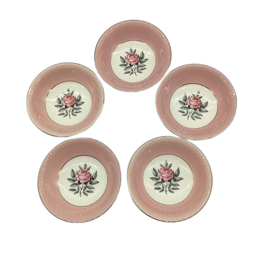 Cunningham & Pickett Inc Berry Bowls with Cream & Lidded Sugar Norway Rose Ohio