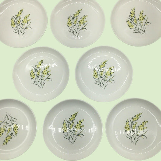 Taylor Smith & Taylor Dessert Plates Set of 8 Lemon Blossom Sage Green & Yellow