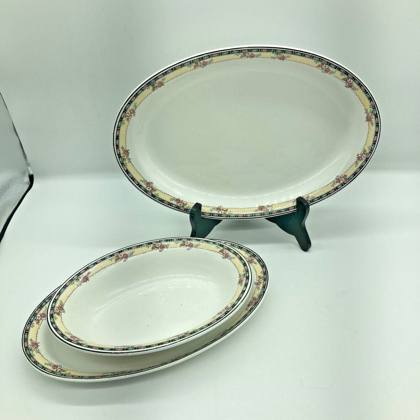 Antique Homer Laughlin L5N USA Serving Dish & Two Serving Platters 1925