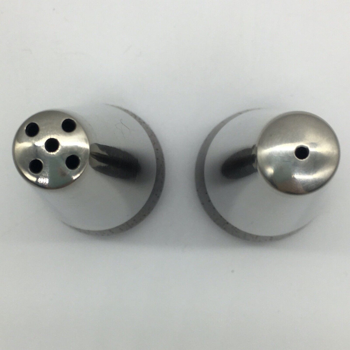 A&B Danish Wood Stainless Designer 3" Salt And Pepper Shaker Set 1960's Vintage