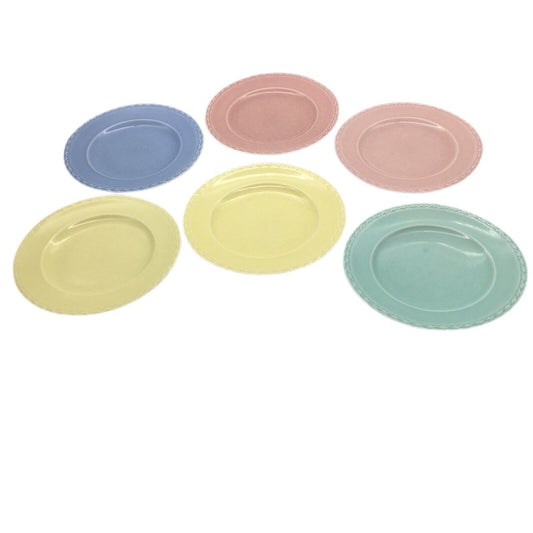 Vernon Kilns California Native 9" Dinner Plates Set of 6 Pastel VTG Cottage Core