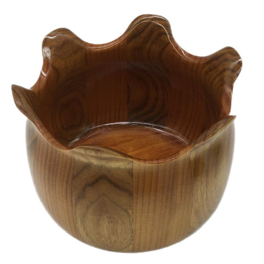 Handcrafted Wood Butternut Pine Tulip Shape Bowl Home Decor Craftsman Signed VTG Cottage Core Farmhouse