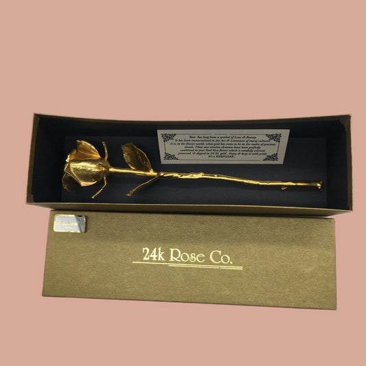 Real American Rose 24K gold dipped in Original Box Forever Keepsake USA Vintage