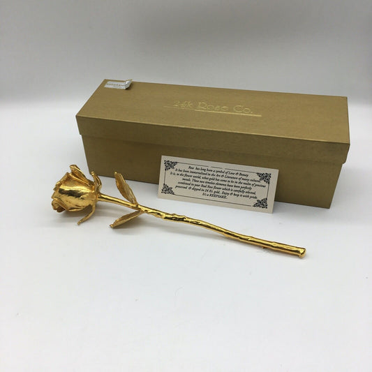 Real American Rose 24K gold dipped in Original Box Forever Keepsake USA Vintage