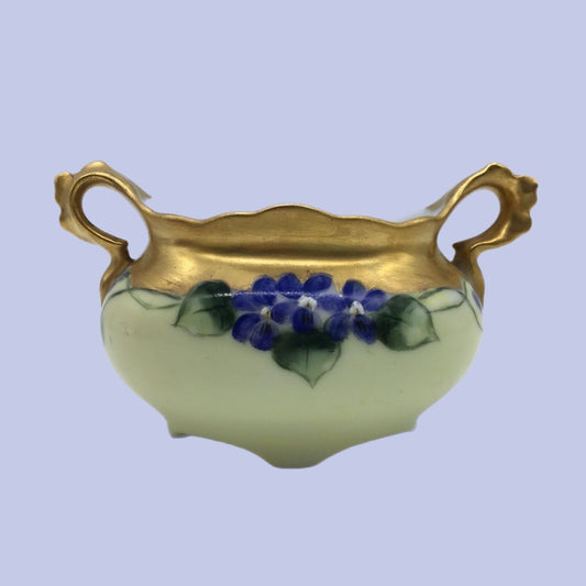 Imperial PSL Austria Cream Sugar Set Hand Painted Floral Gold Trim Antique 1918
