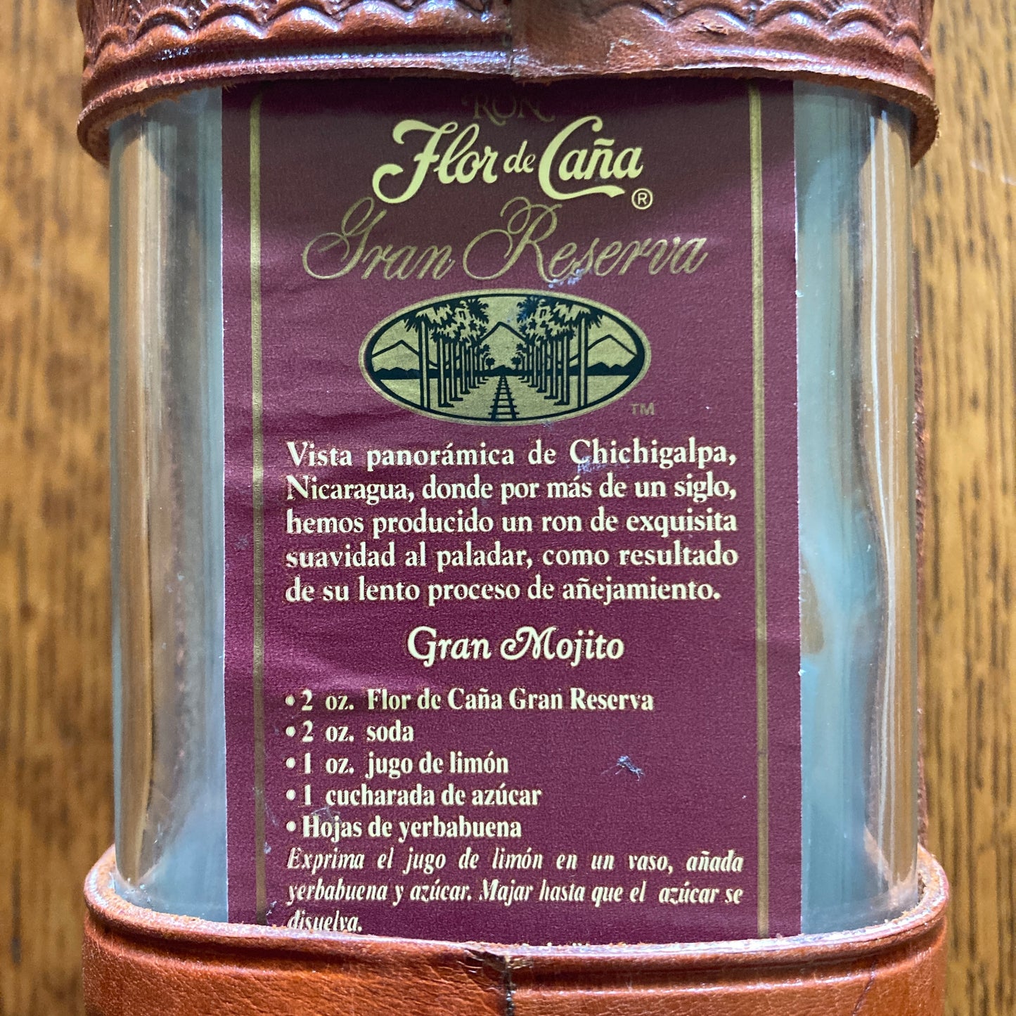 Nicaragua Hand Tooled Leather Bottle Holder/Case With Multi Stamped Designs