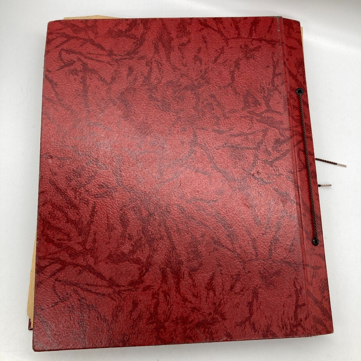 Vintage Scrapbook Red Embossed Stagecoach Leather 138 Greeting Cards Ephemera 1940s-1960s