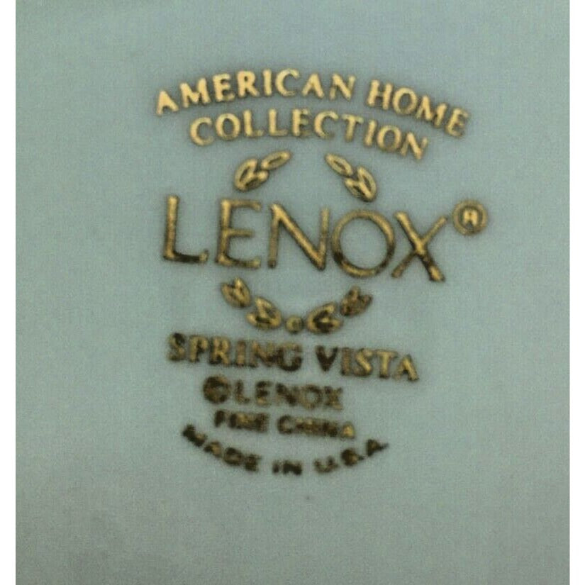 Lenox Spring Vista 11" Dinner Plates Set of 4 Hand Decorated 24K Gold Retired