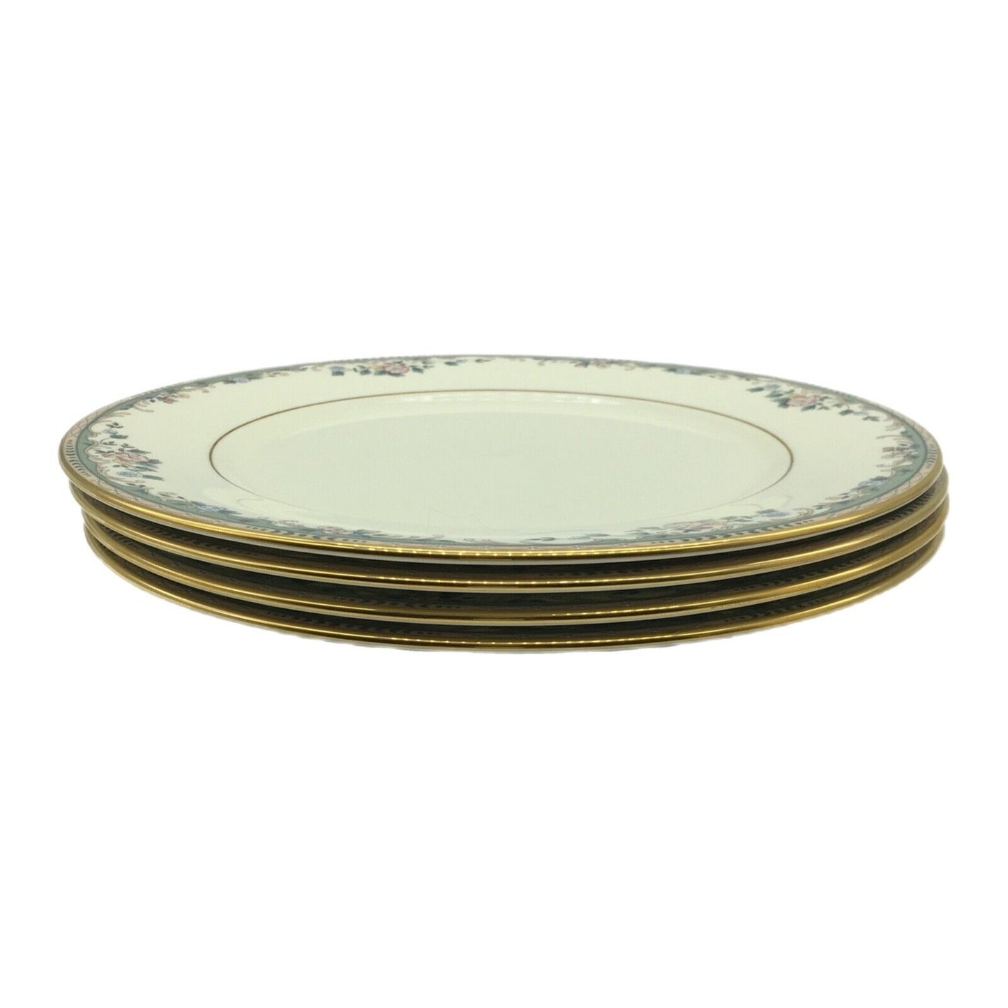 Lenox Spring Vista 11" Dinner Plates Set of 4 Hand Decorated 24K Gold Retired