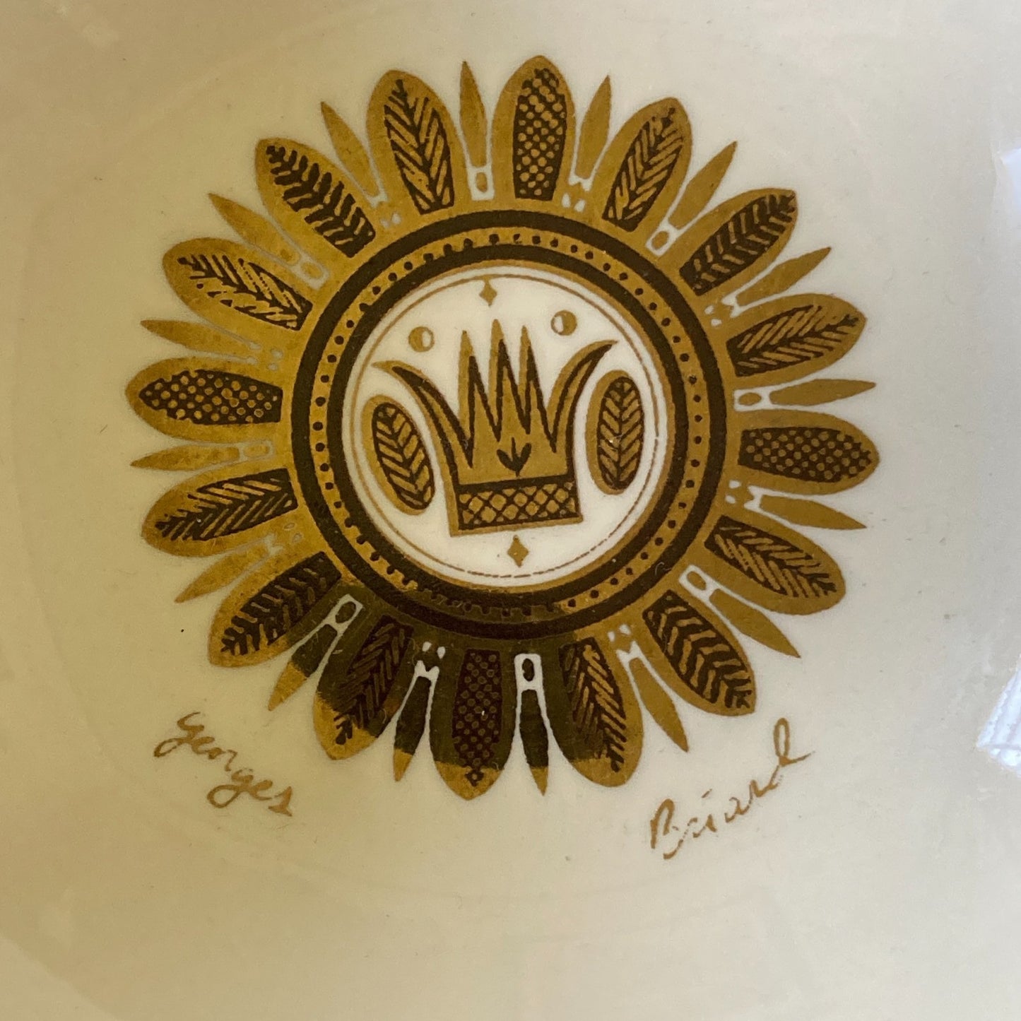 MCM Georges Briard Chip and Dip Bowl Set Vintage 1960s Regalia Design Modernist