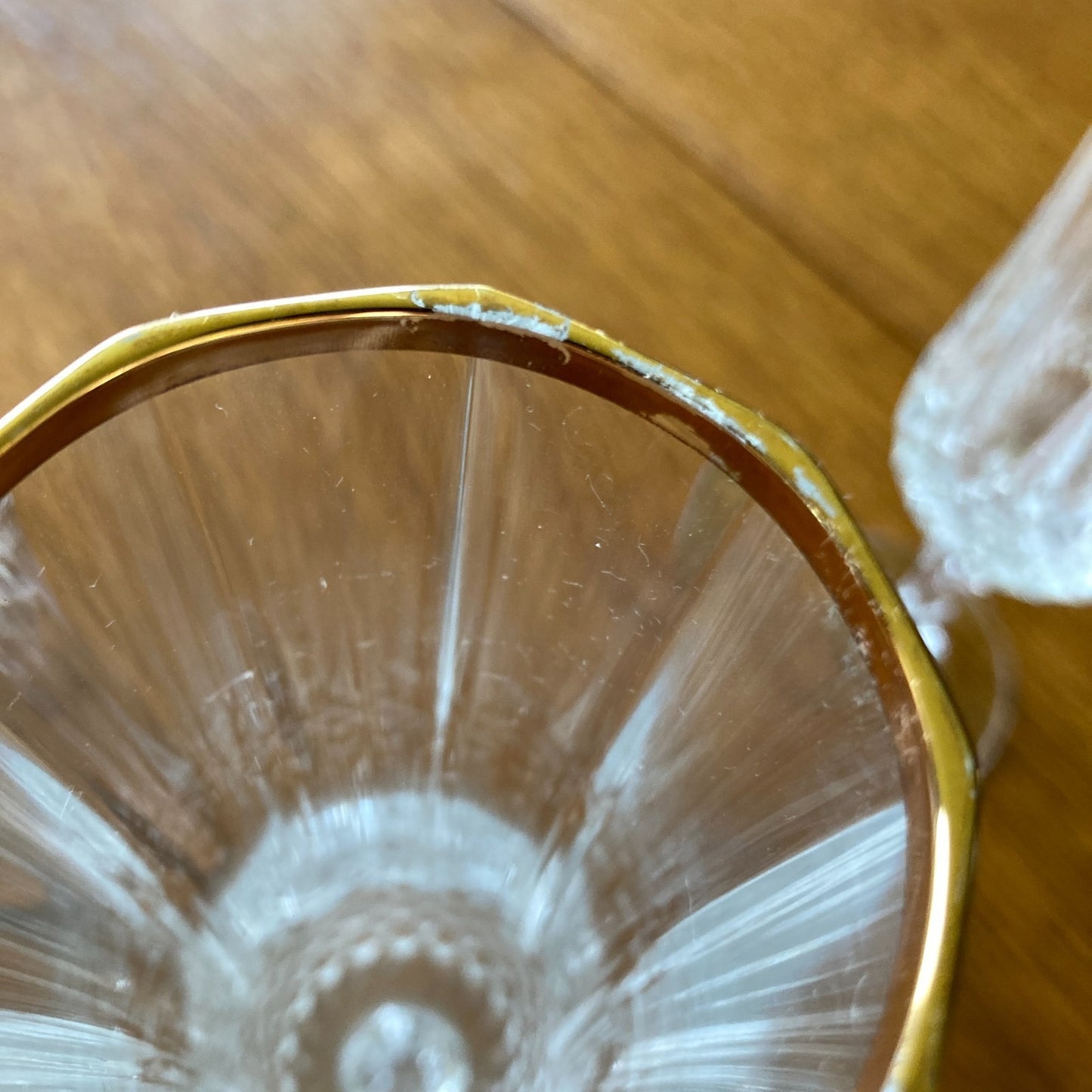 Crystal Champagne Flutes Set of 4 Gold Rims Special Occasion Vintage Bar Ware