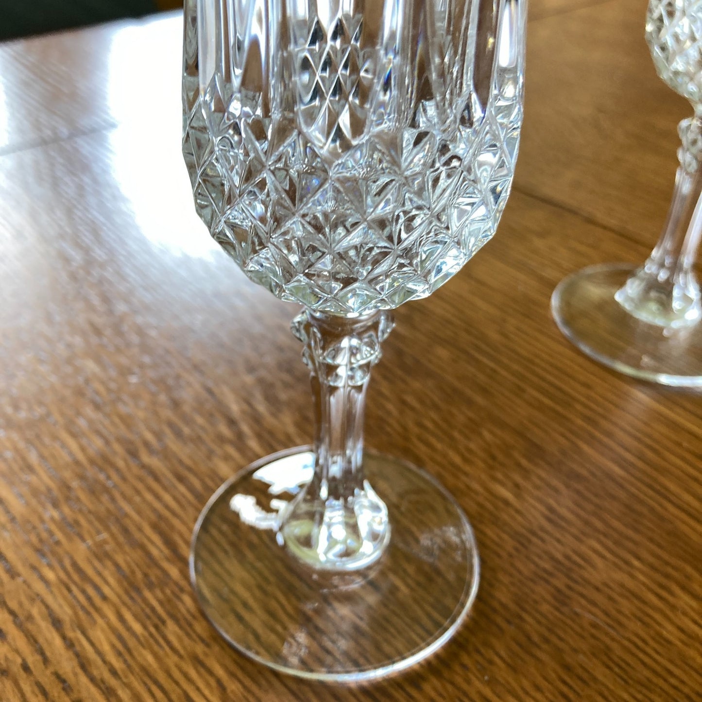 Crystal Champagne Flutes Set of 4 Gold Rims Special Occasion Vintage Bar Ware