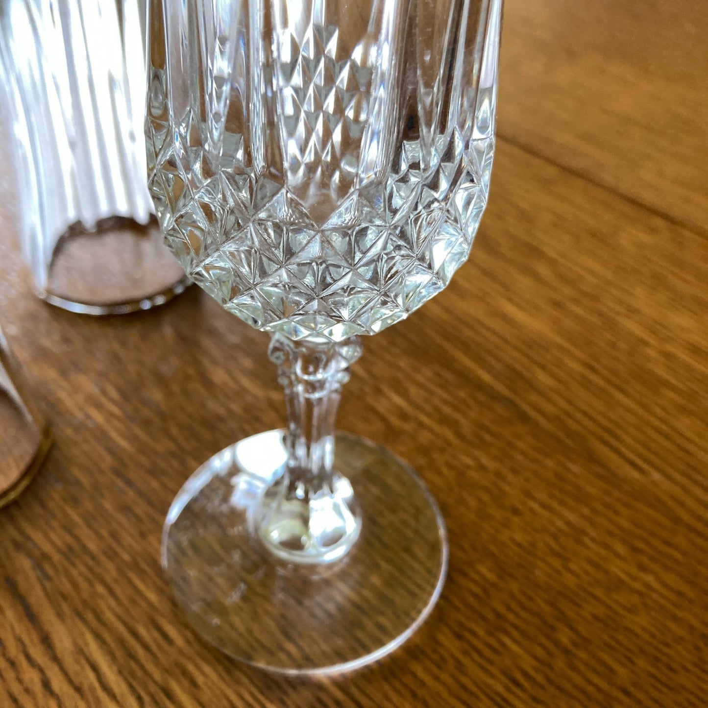 Crystal Champagne Flutes Set of 4 Gold Rims Special Occasion Vintage Bar Ware