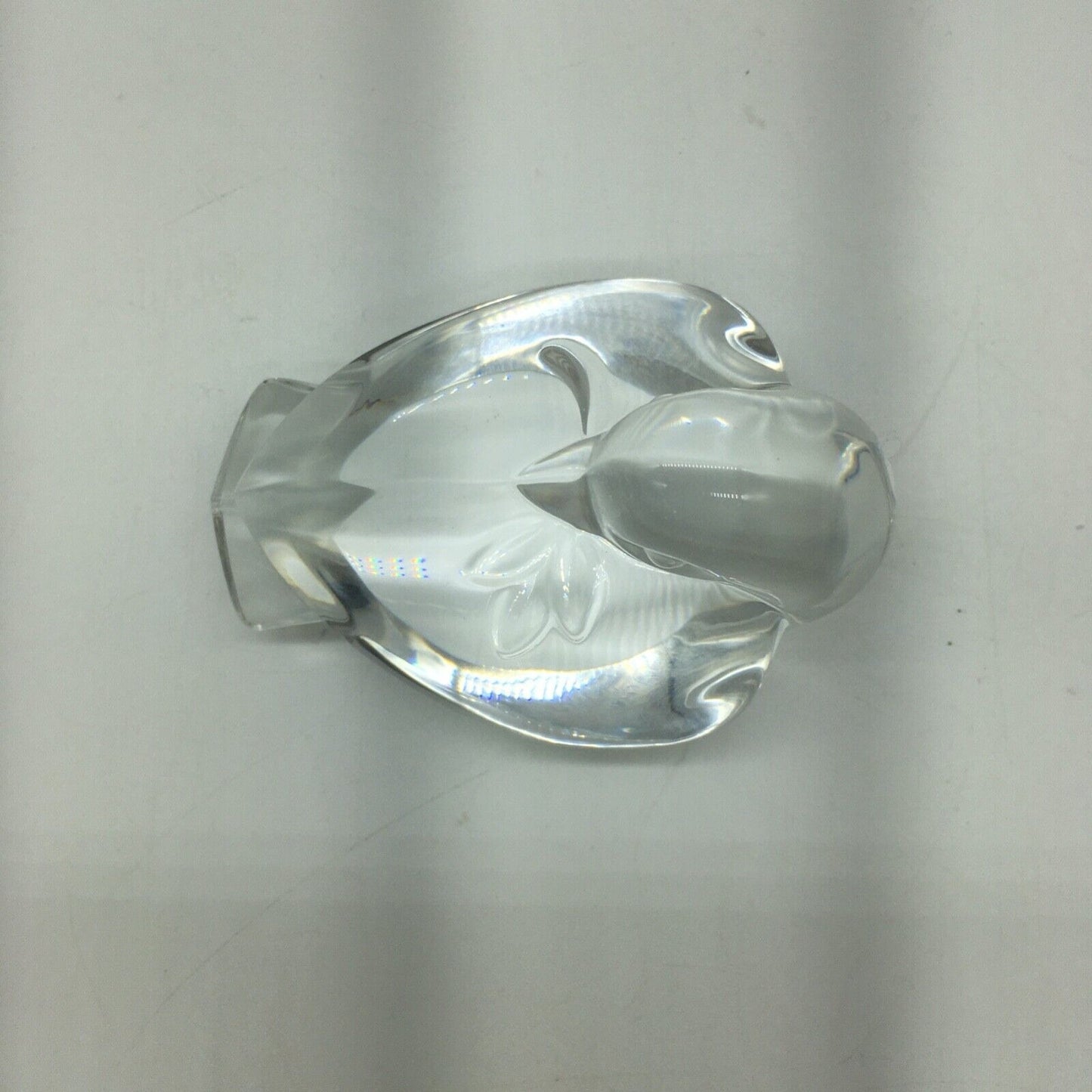 Steuben Crystal Peace Dove Hand Cooler Paperweight 1996 Lloyd Atkins sculpture