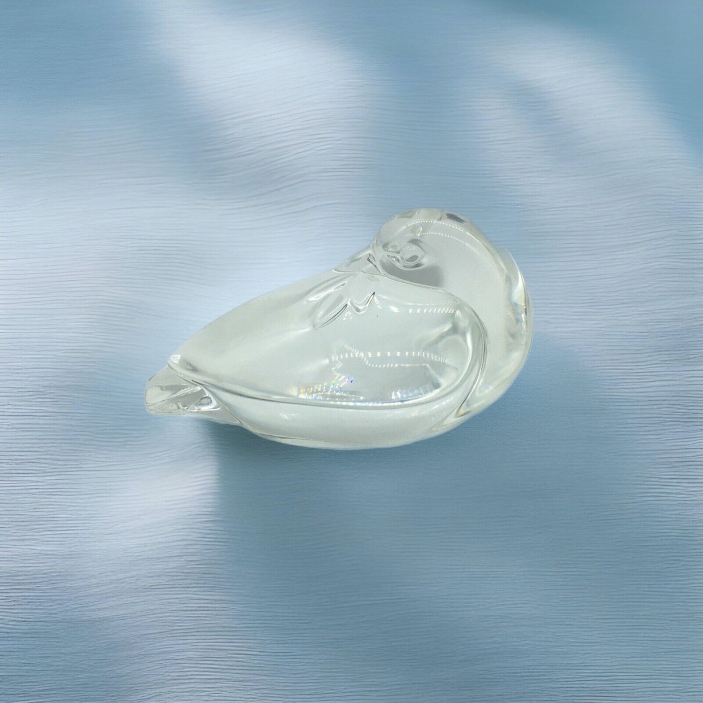 Steuben Crystal Peace Dove Hand Cooler Paperweight 1996 Lloyd Atkins sculpture