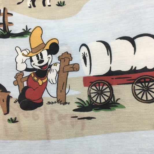 Disney Home Drapery Lil Buckaroo Mickey Cowboy Western Ranch 4 Panels 4 Tie Back