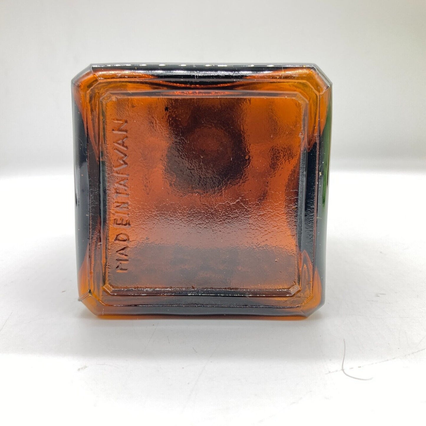Vintage Decanter Square Brown Root Beer Glass Original Stopper Home Barware Den