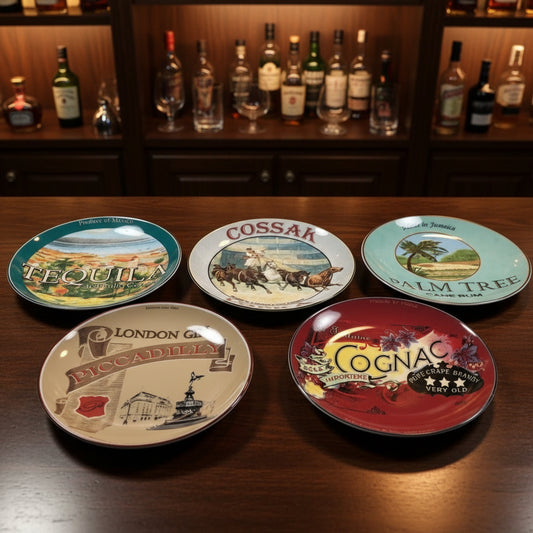 5 plates barware design 
