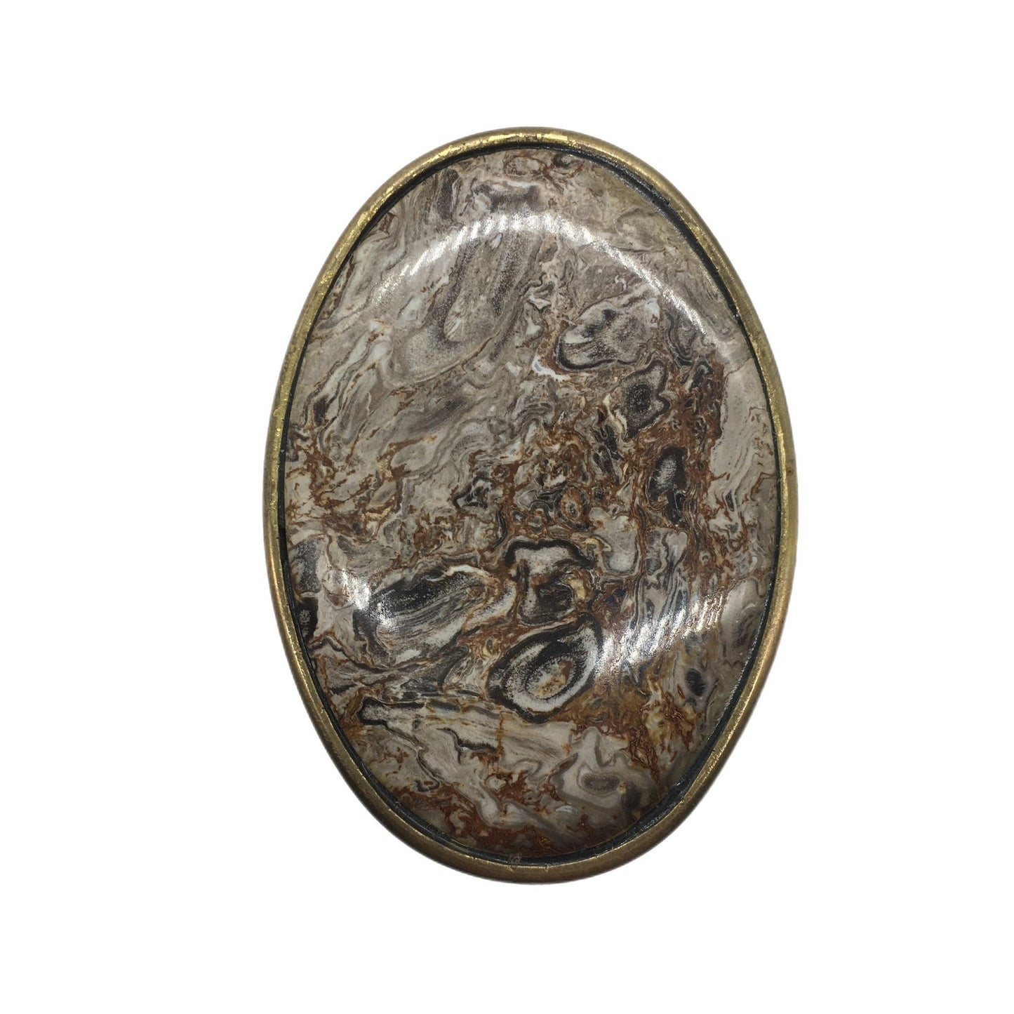 Belt Buckle Petrified Palm Root, Solid Brass Buckle, 1983 BTS Belt Buckle, Organic Belt Buckle, Belt Accessories, BTS USA, Vintage Buckle