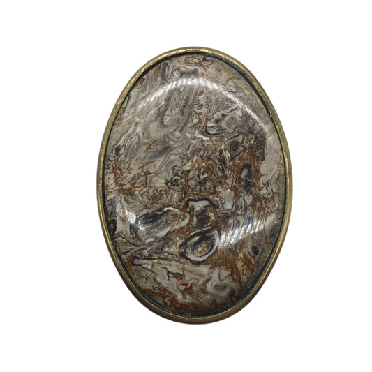 Belt Buckle Petrified Palm Root, Solid Brass Buckle, 1983 BTS Belt Buckle, Organic Belt Buckle, Belt Accessories, BTS USA, Vintage Buckle