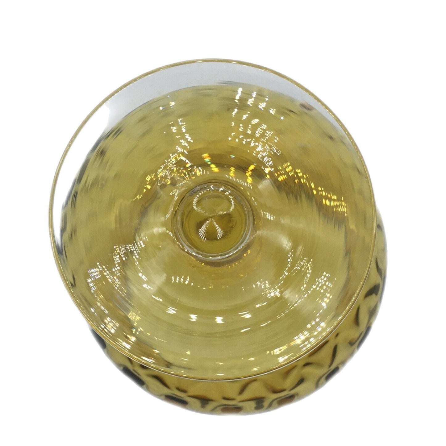 MCM Empoli Blown Glass Brandy Snifter Vase Snack Bowl Barware Large Optic Amber
