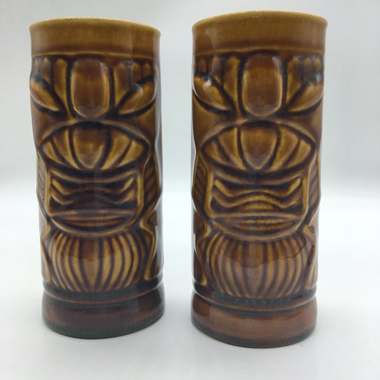 Tiki Bar Mugs Barware Luau Hawaii Decor Vintage Libbey NH USA Souvenir Lot of 3