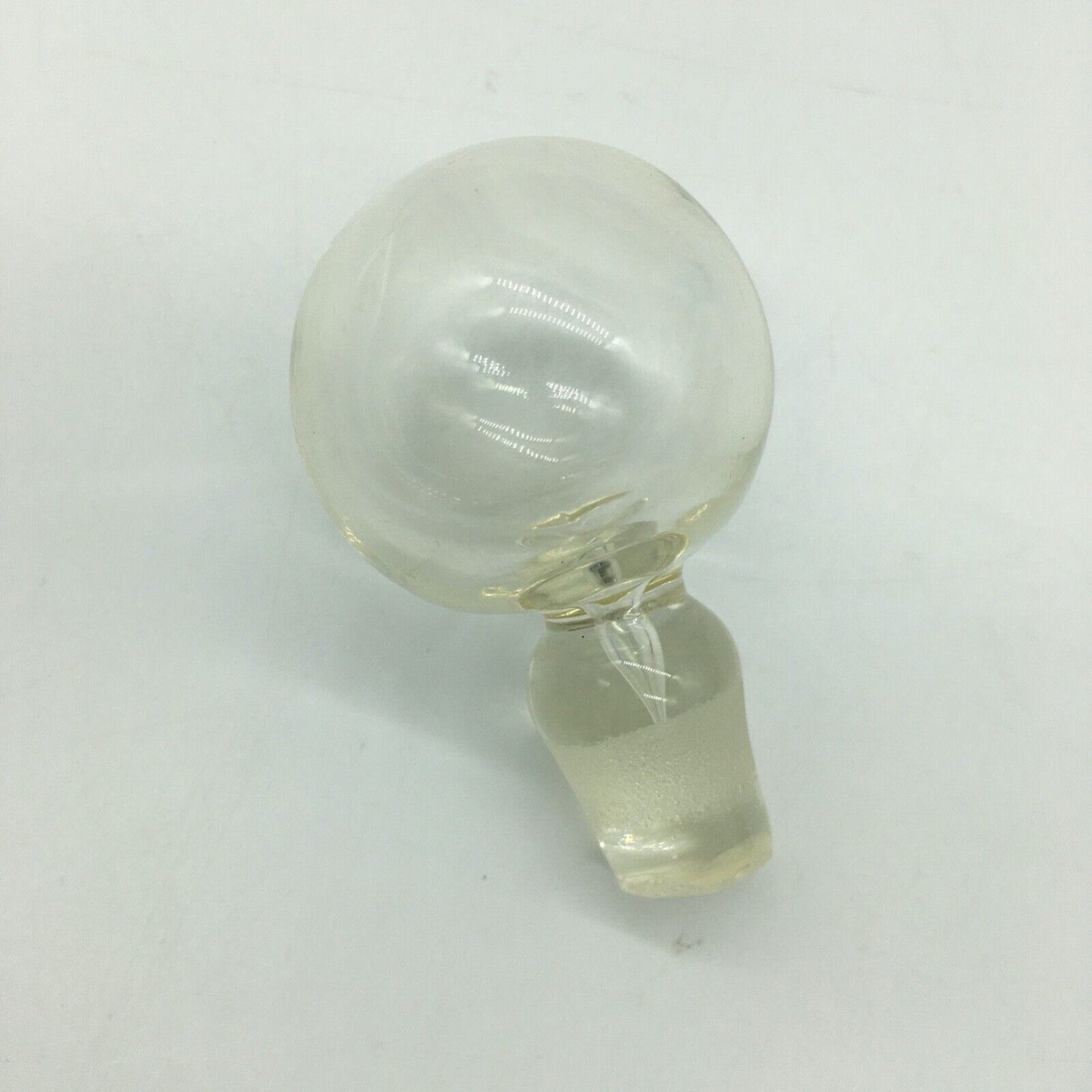 Art Glass 6.25" Pinched Blue Bottle with Original Clear Stopper Ruffle Hand blown VTG