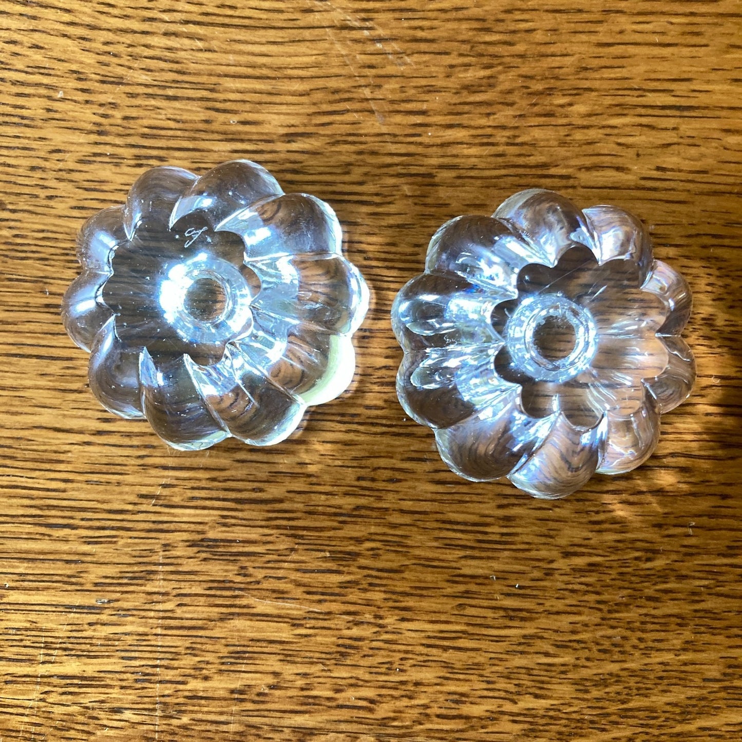 Pair Orrefors Sweden Crystal Taper Candle Stick Holders Jan Johansson Design VTG