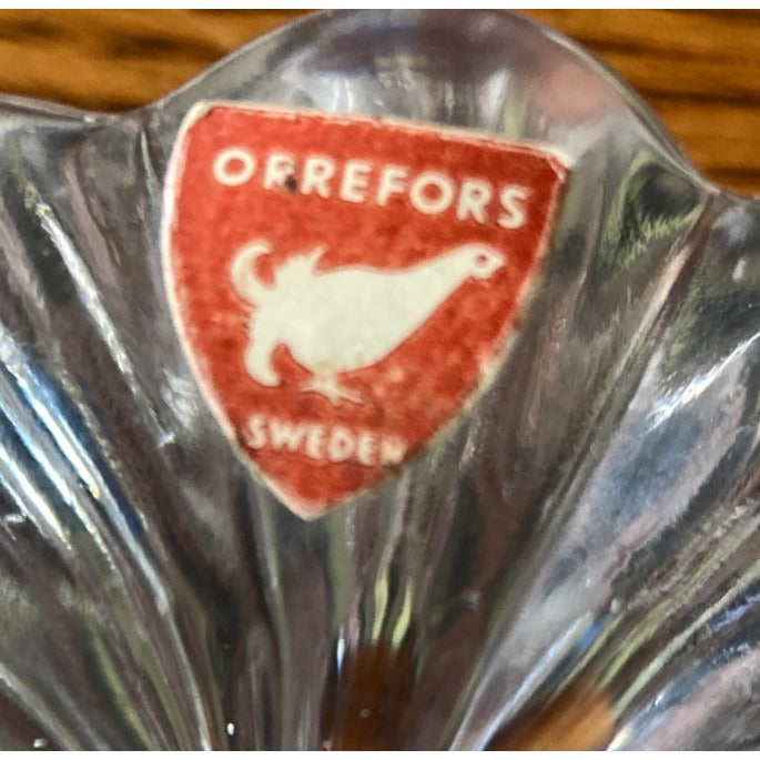 Pair Orrefors Sweden Crystal Taper Candle Stick Holders Jan Johansson Design VTG