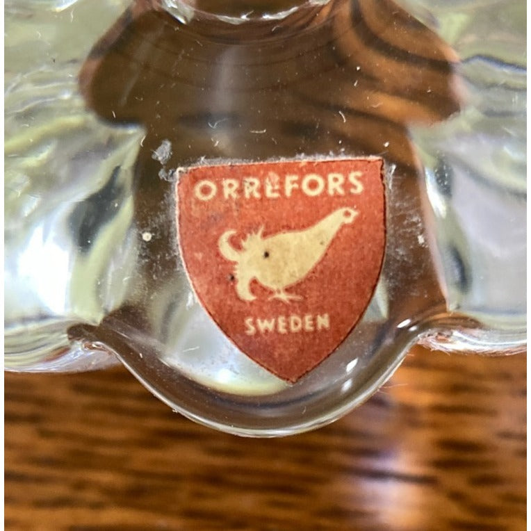 Pair Orrefors Sweden Crystal Taper Candle Stick Holders Jan Johansson Design VTG