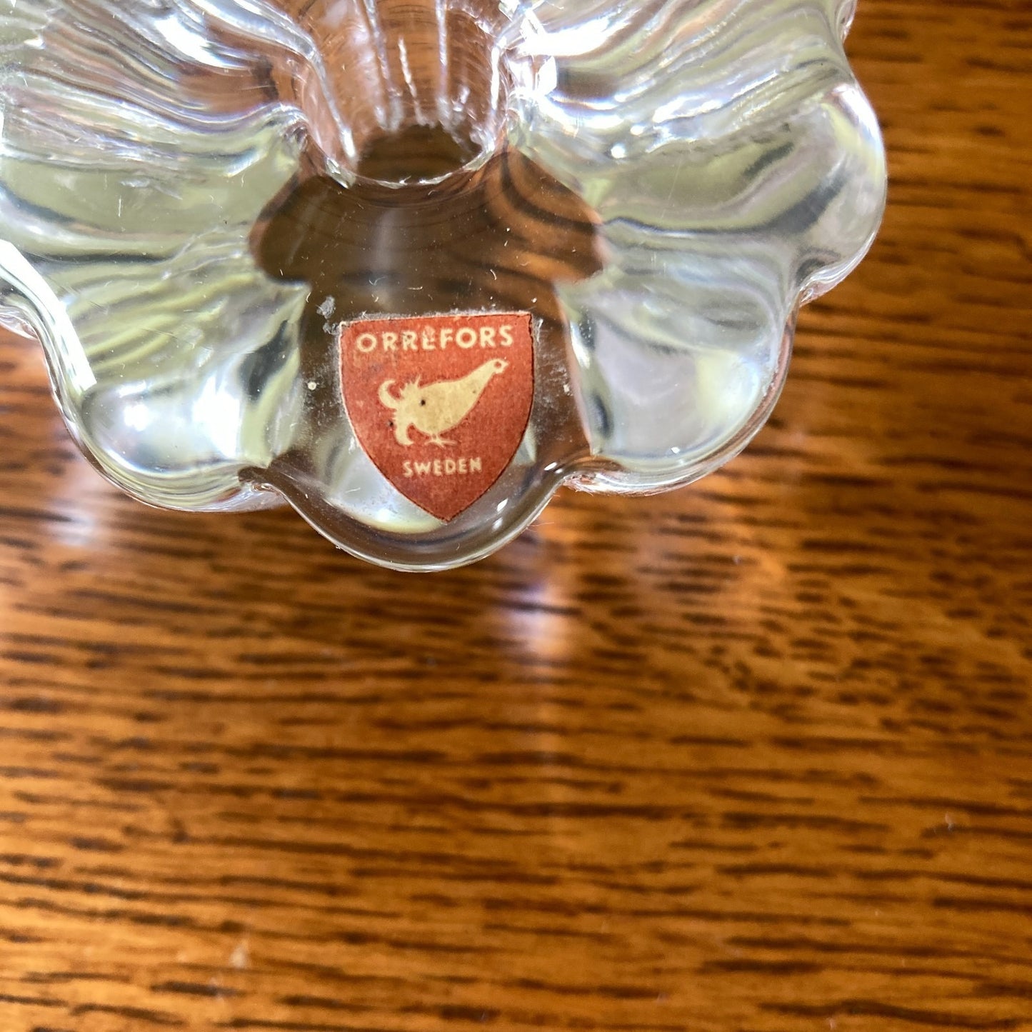 Pair Orrefors Sweden Crystal Taper Candle Stick Holders Jan Johansson Design VTG