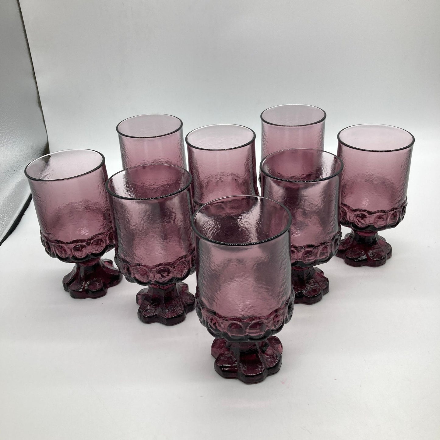 Tiffin Franciscan Madeira Plum Amethyst 8oz. Goblets Set of 8 Mid Century Barware