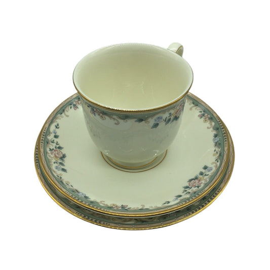 Lenox China Trio Tea Cup Saucer Dessert Plate Coffee Retire Spring Vista Pattern