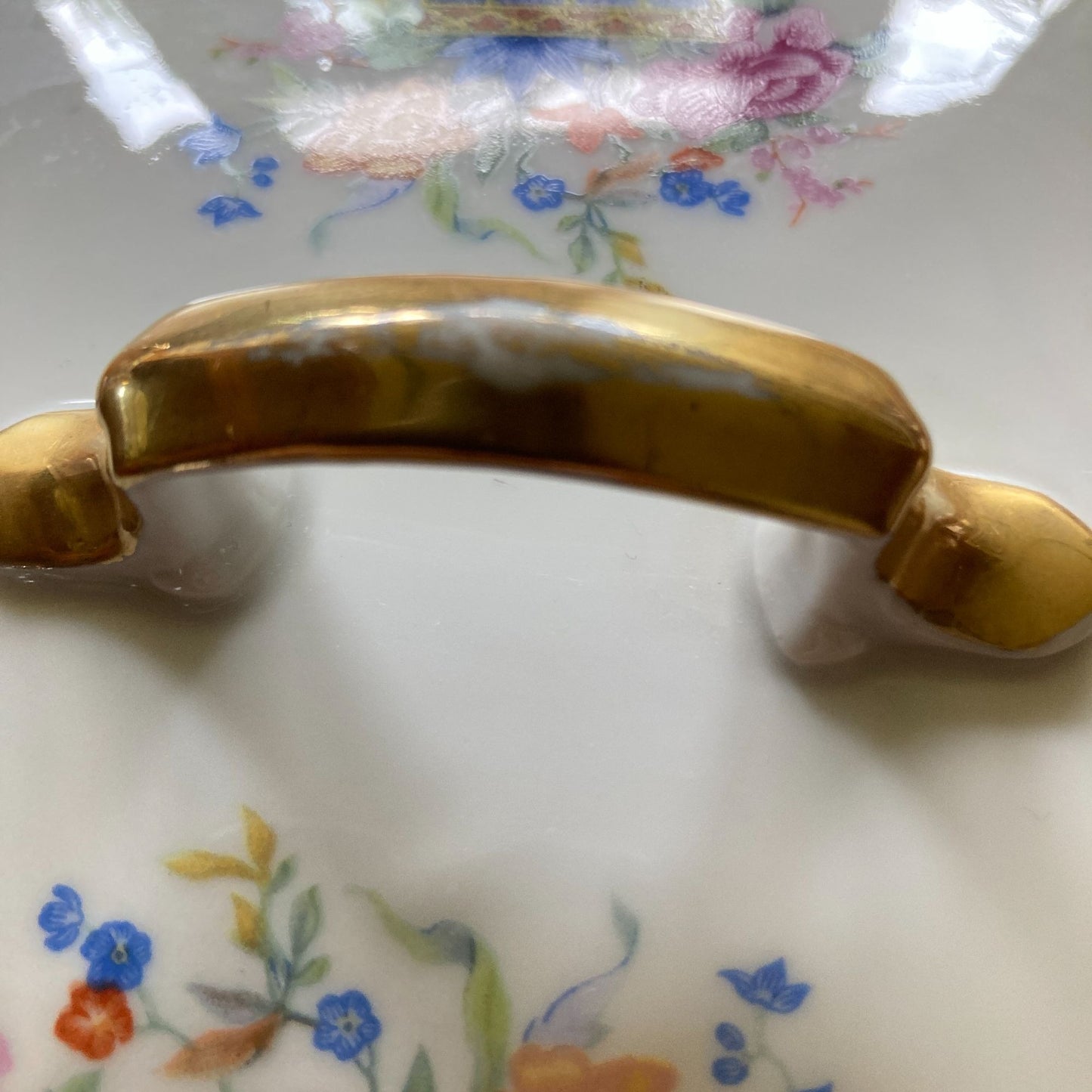 Vintage MZ Altrohlau CMR Lidded Tureen & Matching Tray Floral Design Gold Trim Porcelain Czechoslovakia