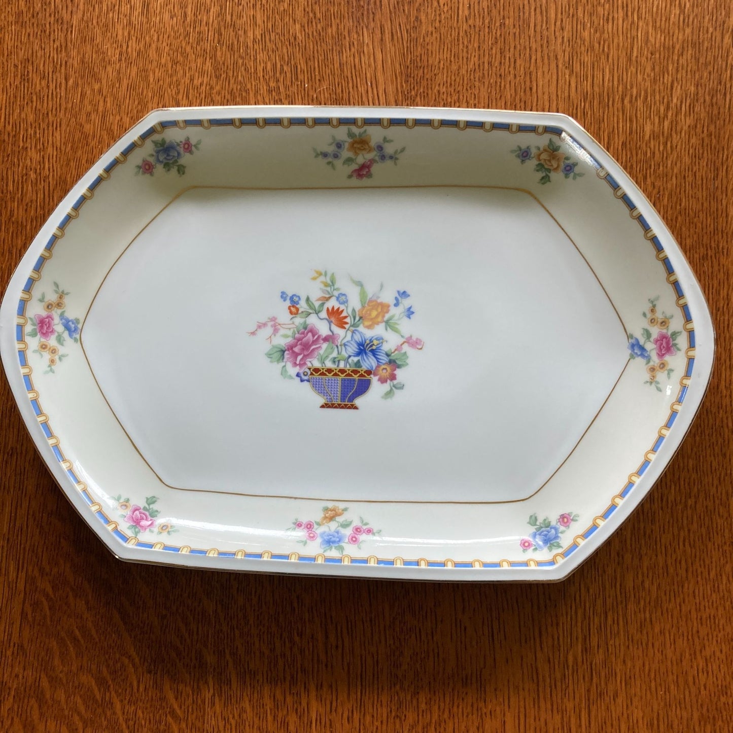 Vintage MZ Altrohlau CMR Lidded Tureen & Matching Tray Floral Design Gold Trim Porcelain Czechoslovakia