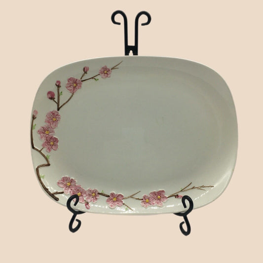 Metlox PoppyTrail Peach blossom 13" Rectangular Platter Vintage USA California