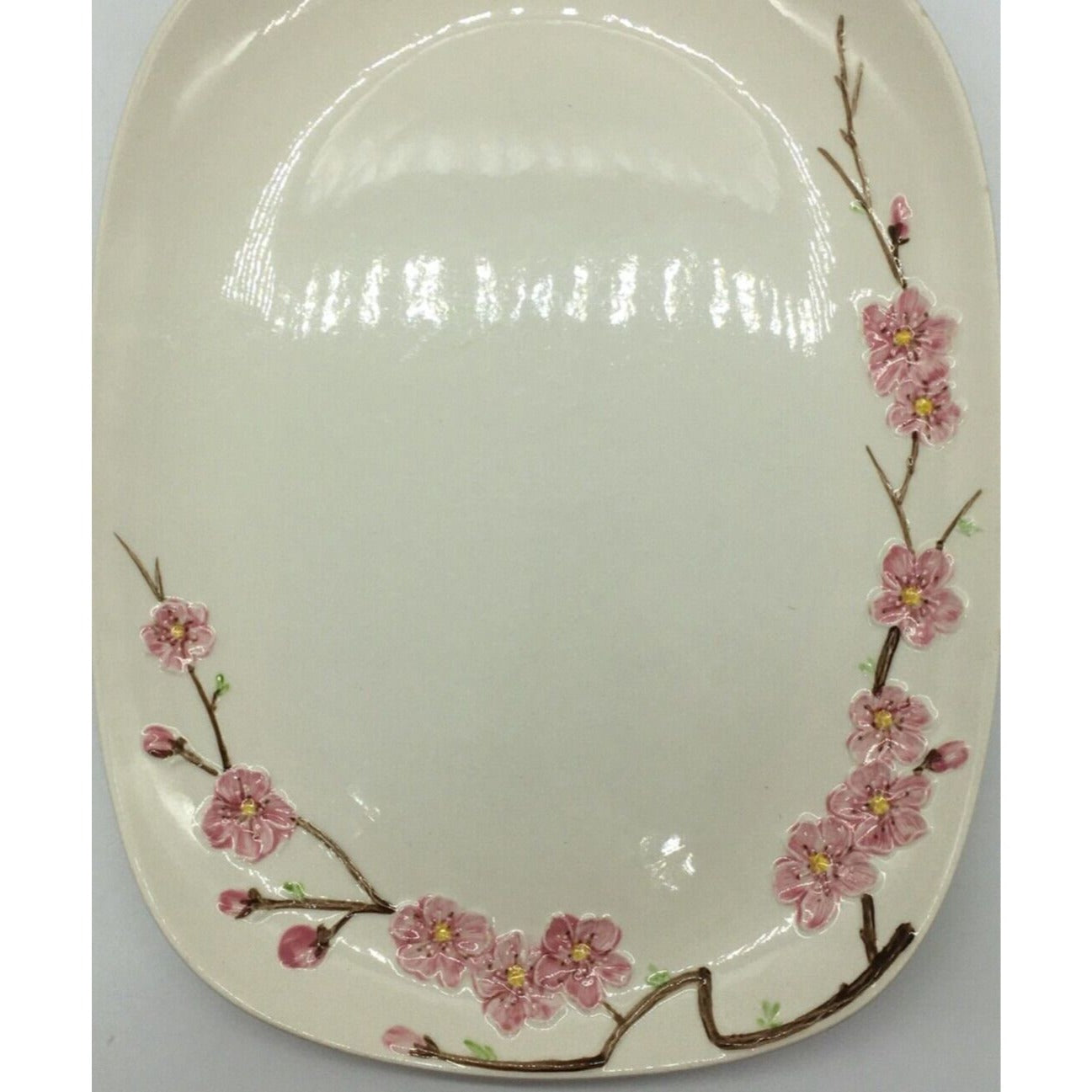Metlox PoppyTrail Peach blossom 13" Rectangular Platter Vintage USA California